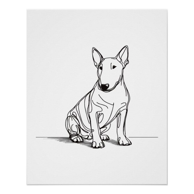 Poster de lineart de Bull Terriers (Anverso)