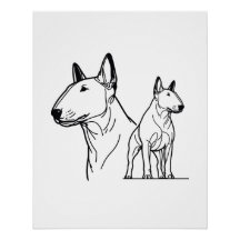 Poster de lineart de Bull Terriers