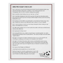 POSTER de lista de comprobación previa al vuelo WH