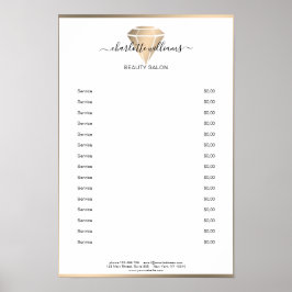 Póster de lista de precios de diamantes de oro mod