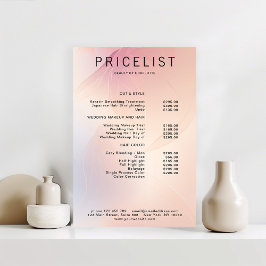 Póster de lista de precios de purpurina moderno