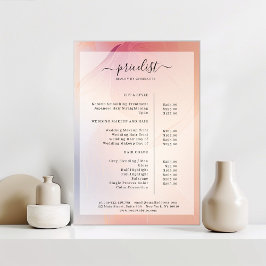 Póster de lista de precios de salón