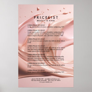 Póster de Lista de Precios de Salón de Belleza Ros