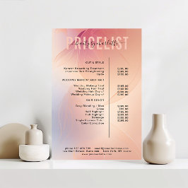 Póster de lista de precios moderna