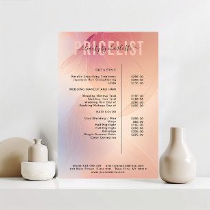 Póster de lista de precios moderna