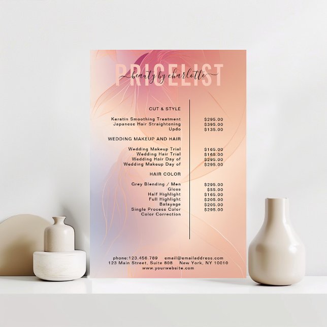 Póster de lista de precios moderna (Subido por el creador)