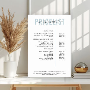 Póster de lista de precios moderna
