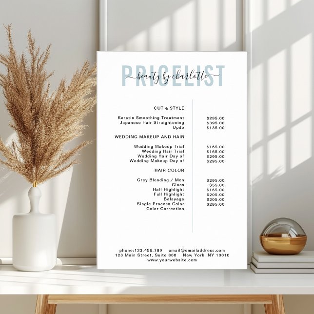 Póster de lista de precios moderna (Subido por el creador)