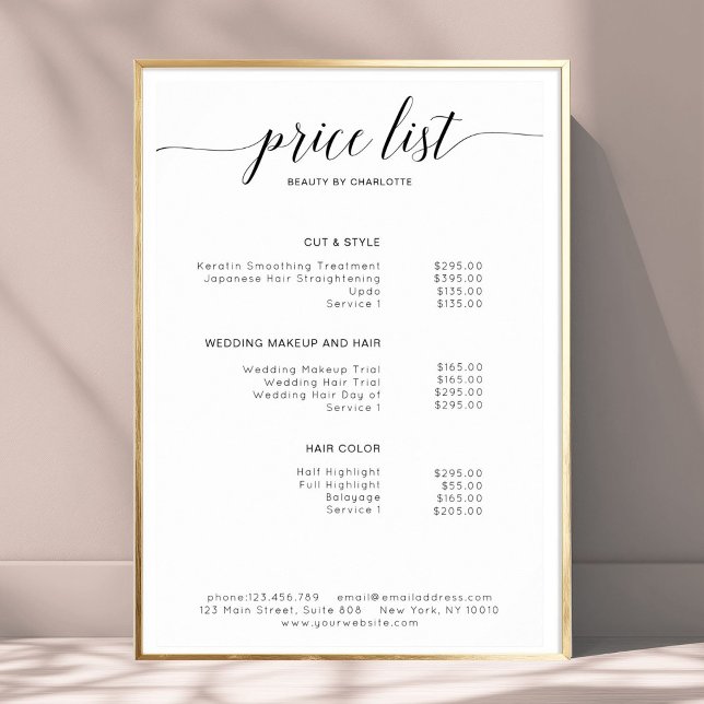 Póster de lista de precios moderno (Modern, price list Poster)