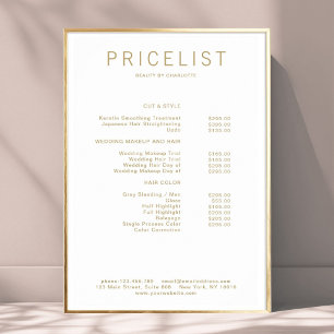 Póster de lista de precios moderno