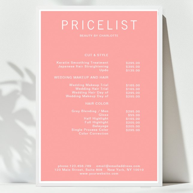 Póster de lista de precios moderno (Modern, price list Poster)