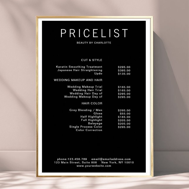 Póster de lista de precios moderno (Modern, price list Poster)