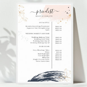 Póster de lista de precios moderno