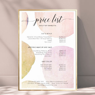 Póster de lista de precios moderno