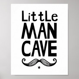 Póster de Little Man Cave Nursery con Bigote