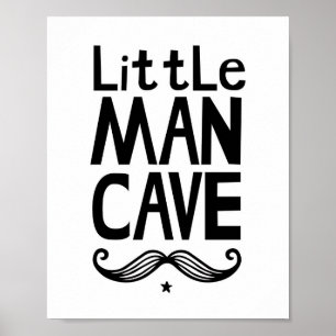 Póster de Little Man Cave Nursery con Bigote