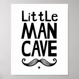 Póster de Little Man Cave Nursery con Bigote