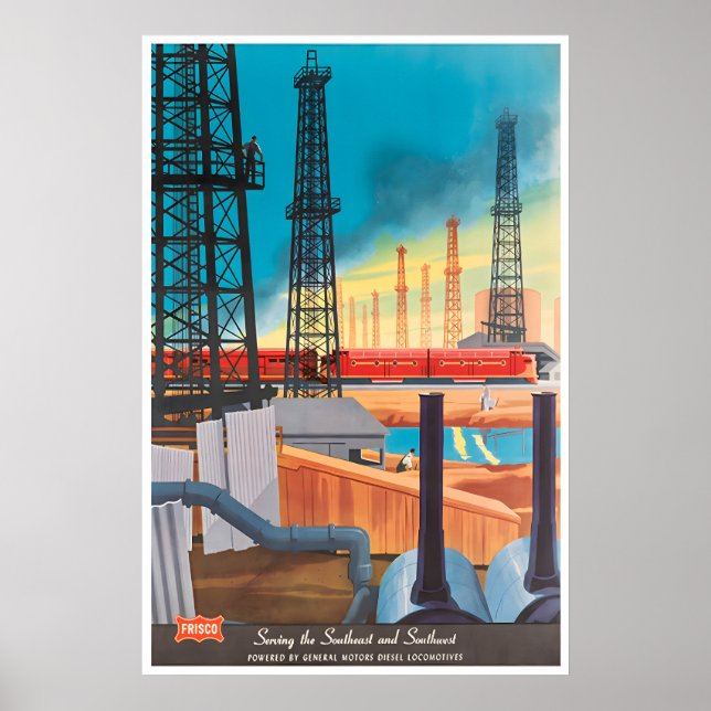 Póster de Locomotora de Arte de Tren Ferrocarril d (Frente)