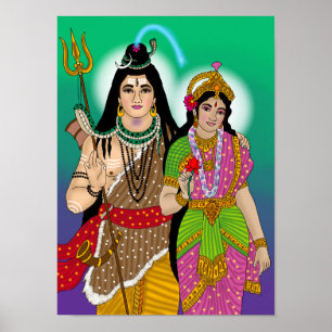 Póster de Lord Shiv-Parvati