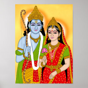 Póster de Lord Sitaram: Arte de pared divino y dec