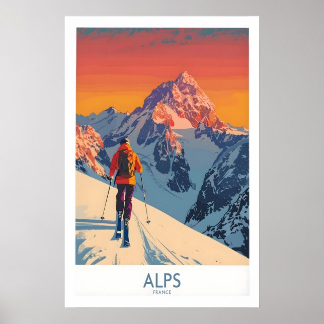 Póster de los Alpes Francia 1 (Frente)