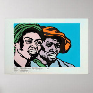 Póster de los años 70 -Pantera Negra- Arte de desc
