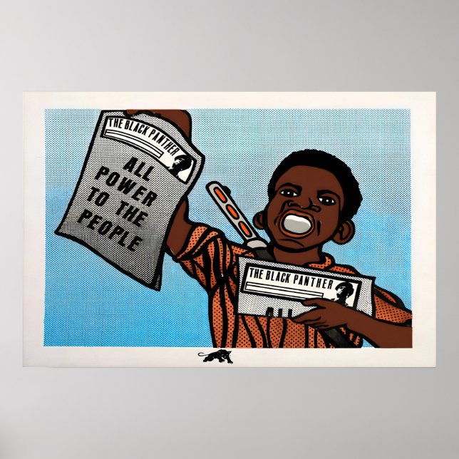 Póster de los años 70 -Pantera Negra- Poder para e (Frente)