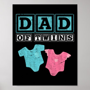 Póster De los gemelos Papi Padres Día Futuro Padres