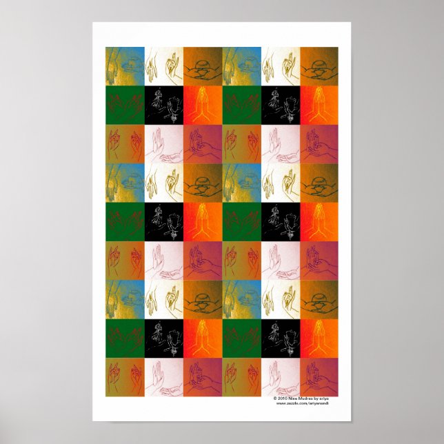 Póster de los nueve mudras B (Frente)
