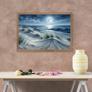 Póster de Luna sobre Mar en Calma