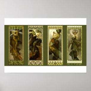 Póster de Luna y Estrellas de Alphonse Mucha