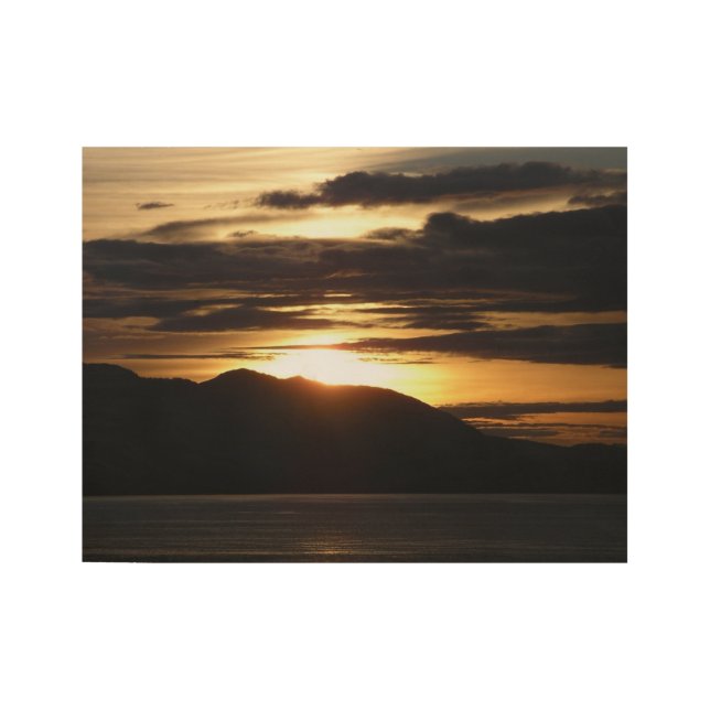 Póster De Madera Alaskan Sunset III Hermosa Fotografía de Alaska (Anverso)