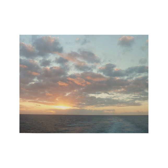 Póster De Madera Amanecer en el mar I Pastel (Anverso)