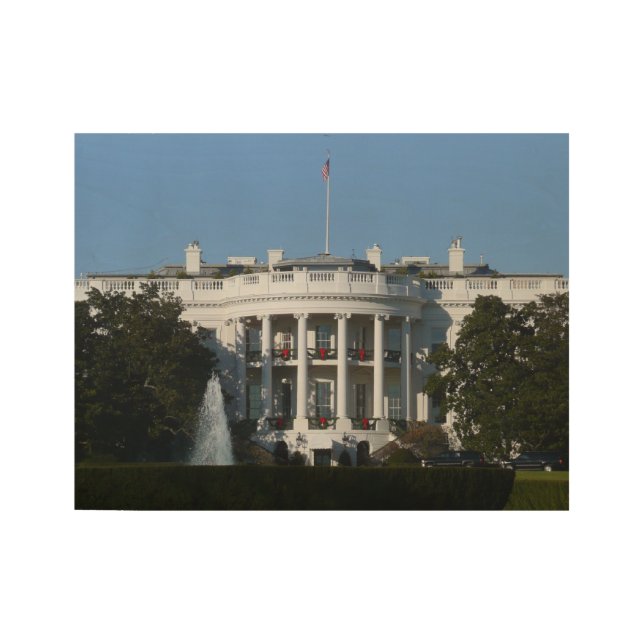 Póster De Madera Casa Blanca navidades de días festivos Washington  (Anverso)
