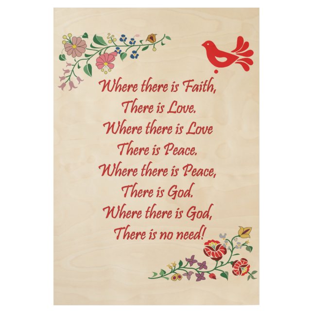 Póster De Madera Folkart de bendición casero húngaro (Anverso)