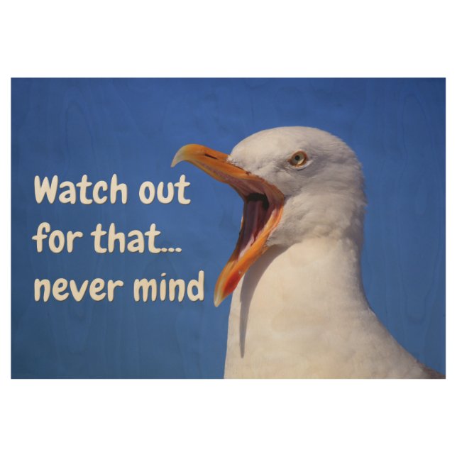 Póster De Madera Imágenes animales chistosas de Memes del pájaro (Anverso)