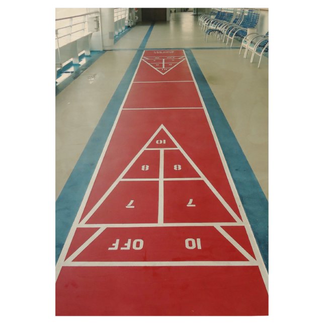 Póster De Madera Shuffleboard a bordo (Anverso)