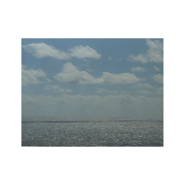 Póster De Madera Sunny Caribbean Sea Blue Ocean (Anverso)