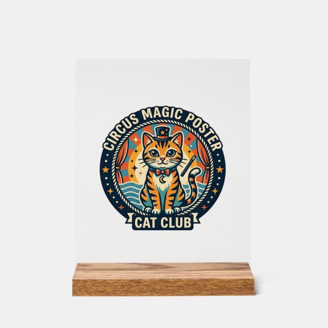Póster de Magia de Circo Gato Diseño de Gatito Lin (Anverso)