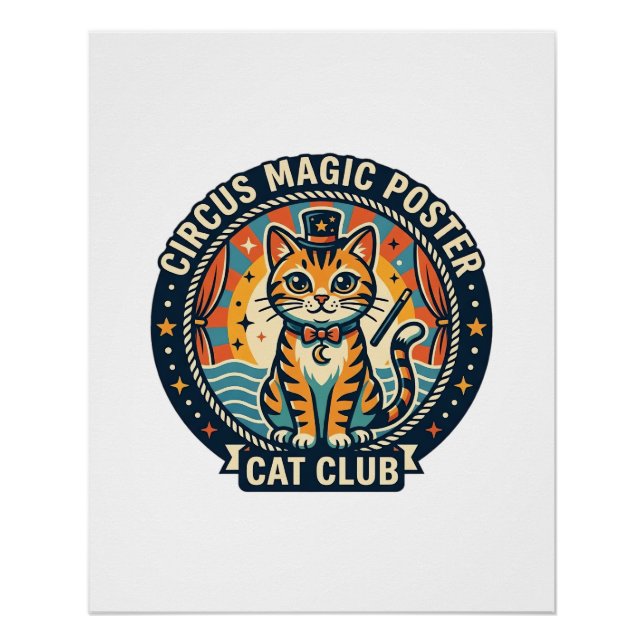 Póster de Magia de Circo Gato Diseño de Gatito Lin (Anverso)