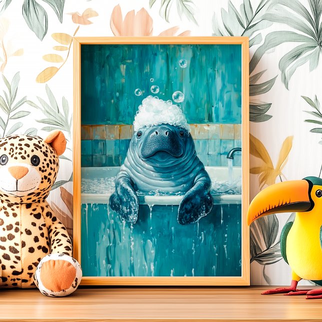 Póster de Manatí Adorable en Baño de Burbujas (Subido por el creador)