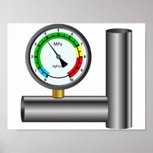 Póster de manómetro de gas