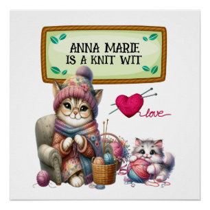 Póster de manualidades de ganchillo y tejer