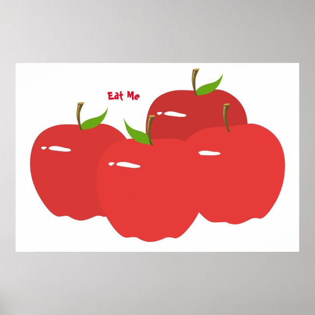 Póster de manzana roja (Frente)
