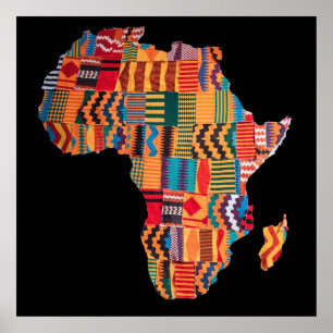 Póster de Mapa Africano Colorido
