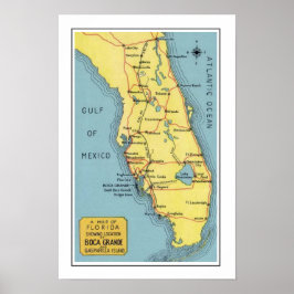 Póster de mapa de Boca Grande Florida