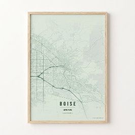 Póster de Mapa de Boise Sage Regalo de Arte de Par