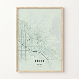 Póster de Mapa de Boise Sage Regalo de Arte de Par