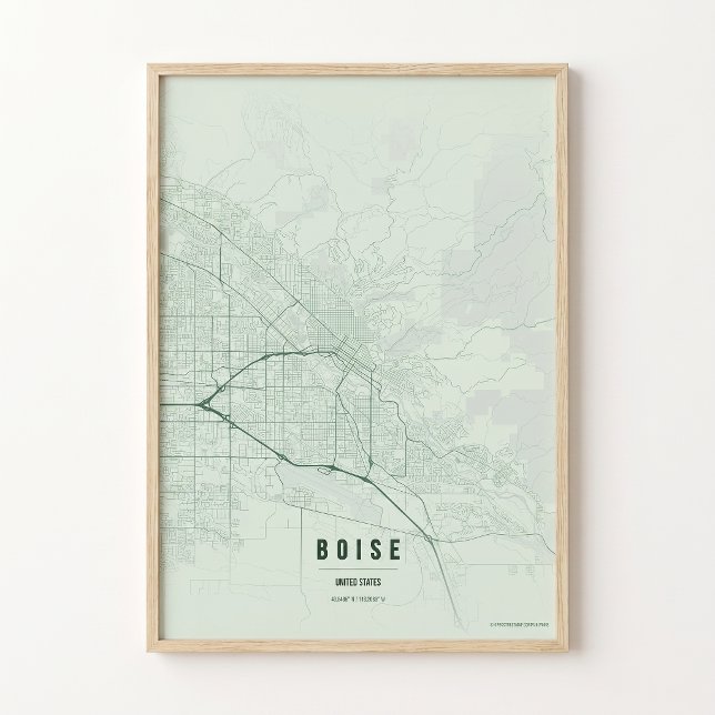 Póster de Mapa de Boise Sage Regalo de Arte de Par (Subido por el creador)
