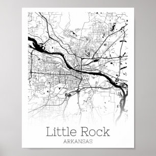 Póster de mapa de ciudad minimalista de Little Roc